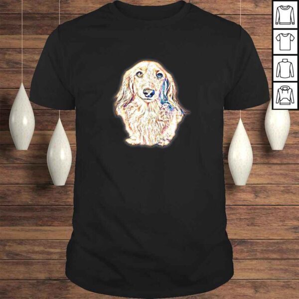 Long Hair Dachshund Gifts Cute Doxie Wiener Dog Lover V-Neck T-Shirt