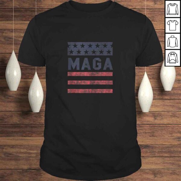 MAGA Stars & Stripes Retro Vintage Distressed Graphic TShirt