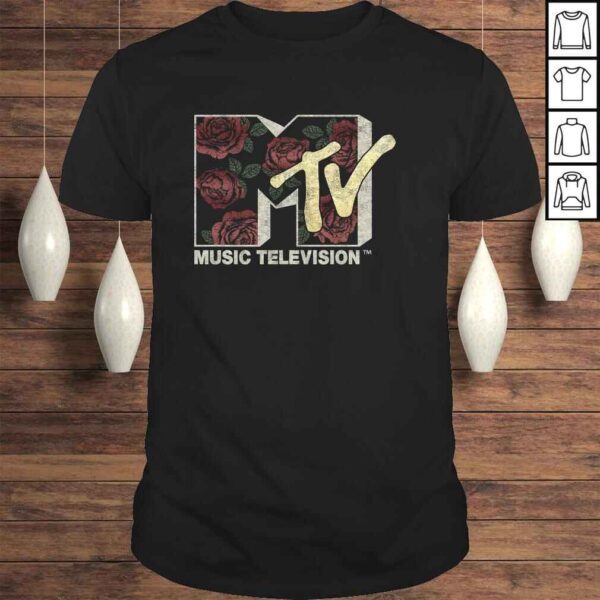 MTV Rose Floral Music Television Logo Pullover Hoodie