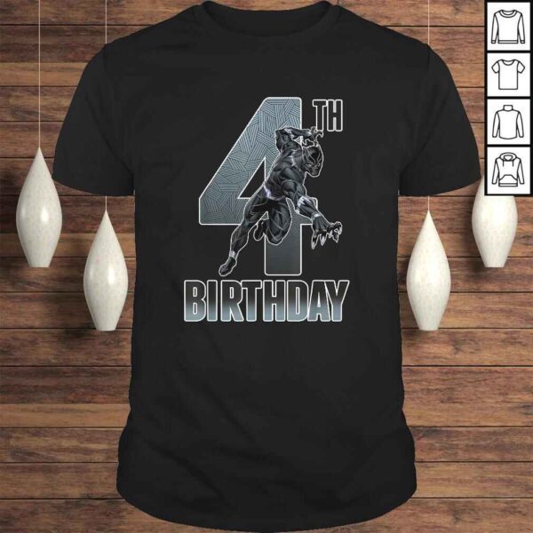 Marvel Black Panther Action Pose 4th Birthday Graphic Tee