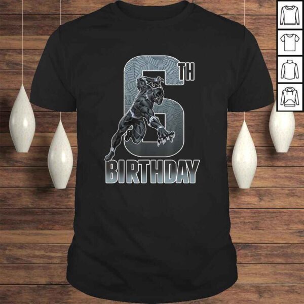 Marvel Black Panther Action Pose 6th Birthday Graphic Tee