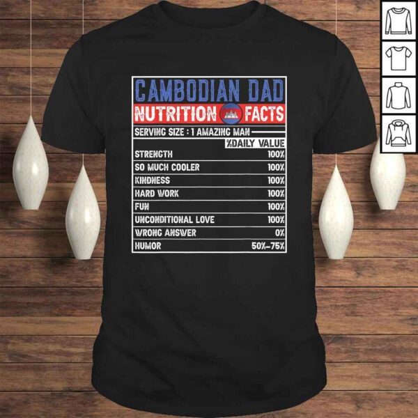 Mens Cambodian Dad Gifts - Dad Hero Nutritional Father's Day TShirt