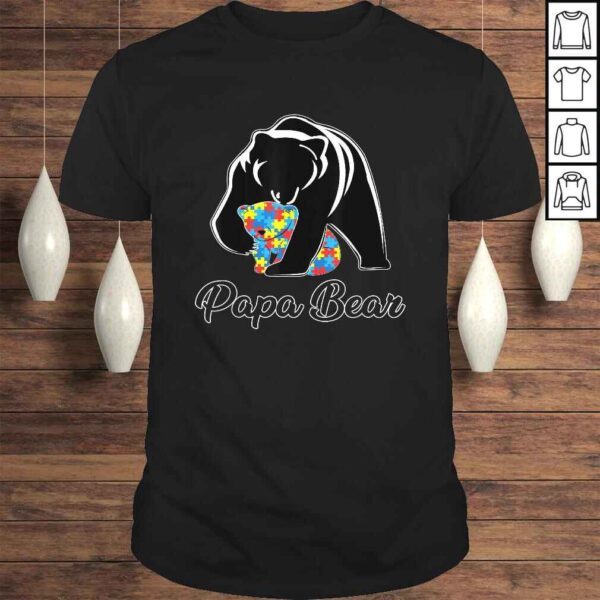 Mens Papa Bear Autism Awareness Shirt Autism Family Gifts