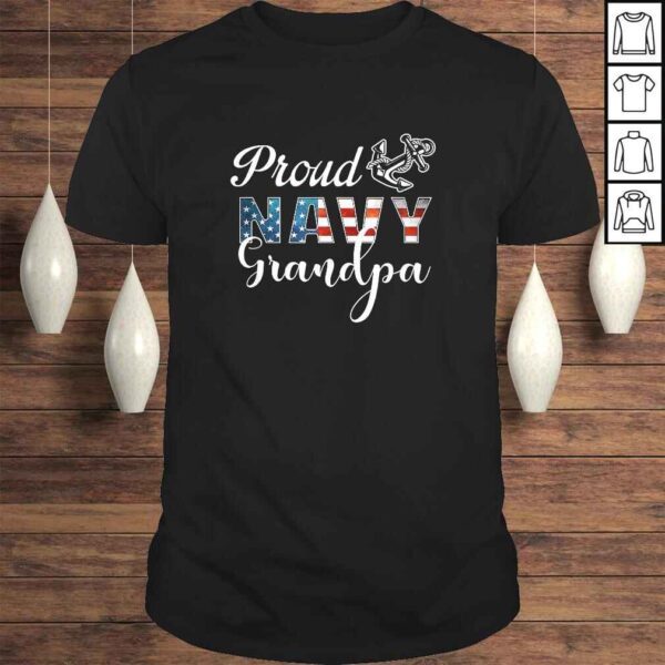 Mens Proud Navy Grandpa Shirt  Military Grandpa Tee