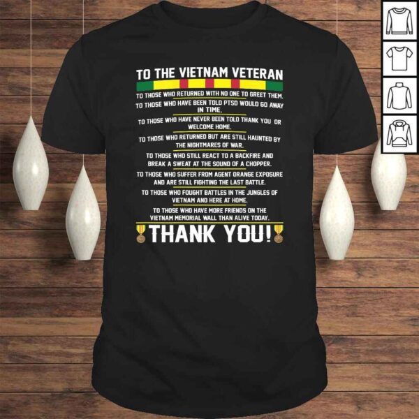 Mens Thank You To The Vietnam Veterans  Gift Tee