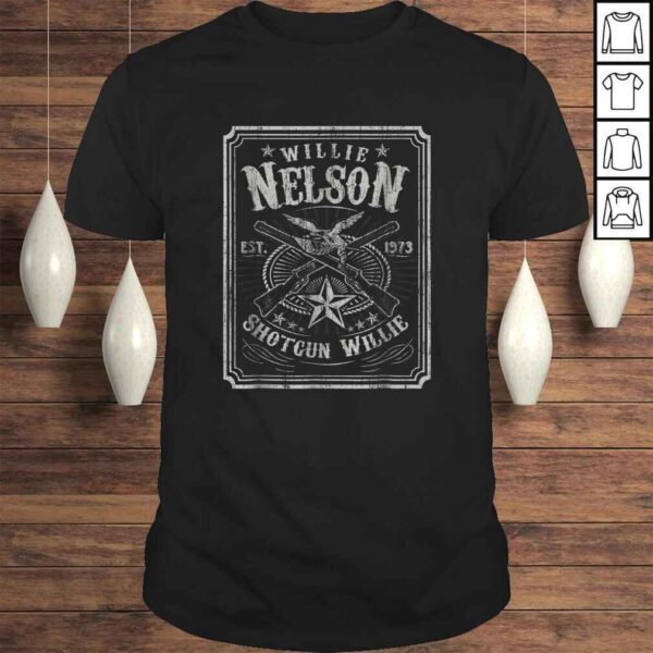 Mens Willie Nelson  Retro Shotgun Willie Tee