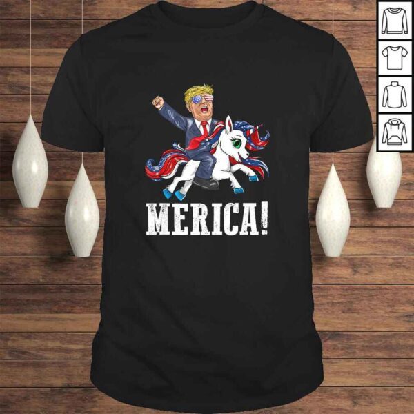 Merica Flag Sunglasses Unicorn Trump America First Shirt