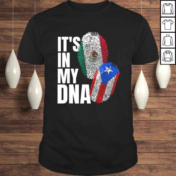 Mexican And Puerto Rican DNA Mix Flag Heritage TShirt