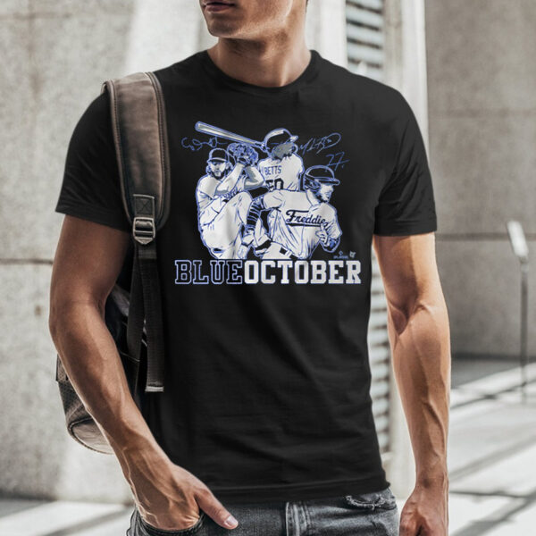 Mookie Betts Freddie Freeman & Clayton Kershaw Blue October T-Shirt