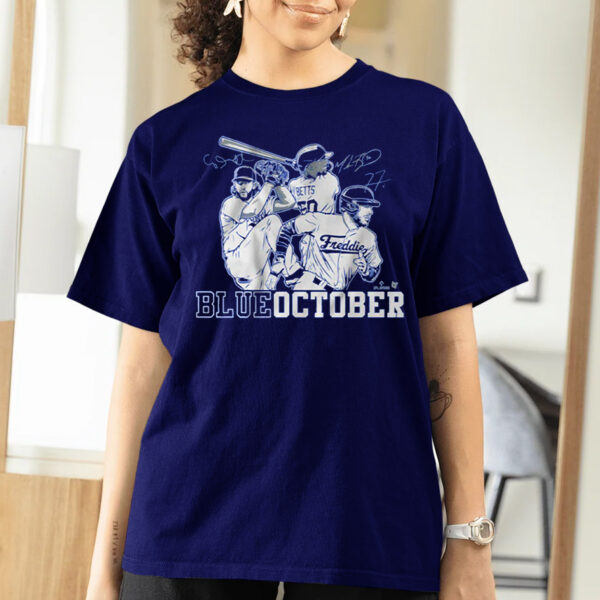 Mookie Betts Freddie Freeman & Clayton Kershaw Blue October T-Shirts