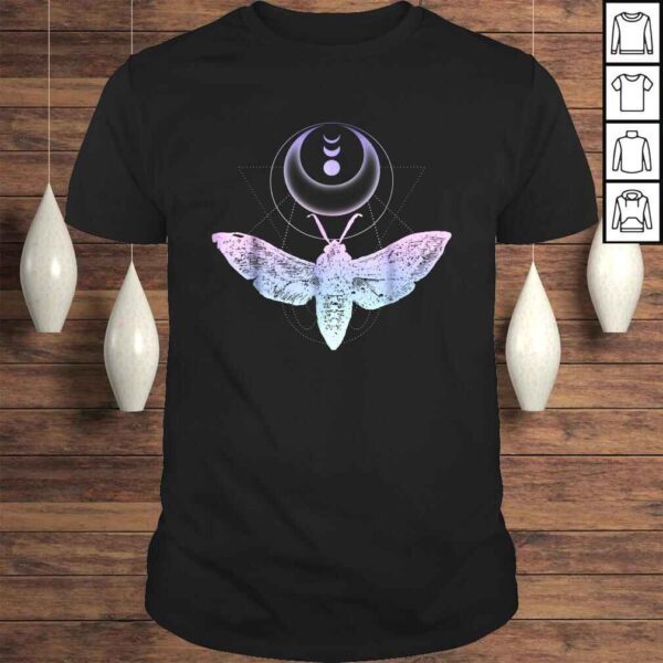 Moth And Crescent Moon Shirt, Witchy Pastel Goth T-shirt