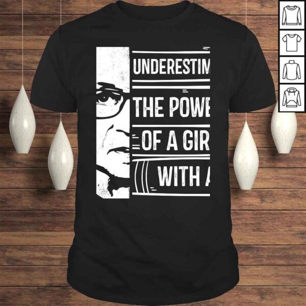 Never Underestimate Power of Girl With Book Hoodie RBG Ruth