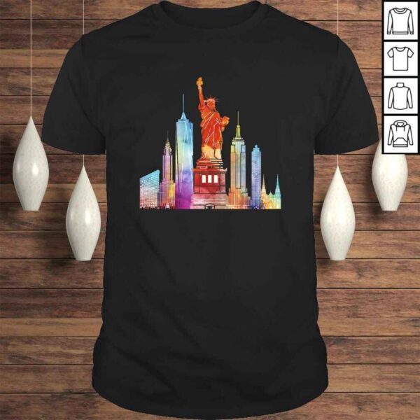 New York City Watercolor Statue Of Liberty NYC Shirt Tee