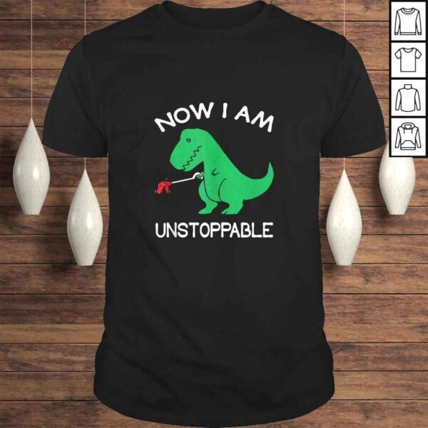 Now I'm Unstoppable - Funny T-Rex Dinosaur Gift V-Neck T-Shirt