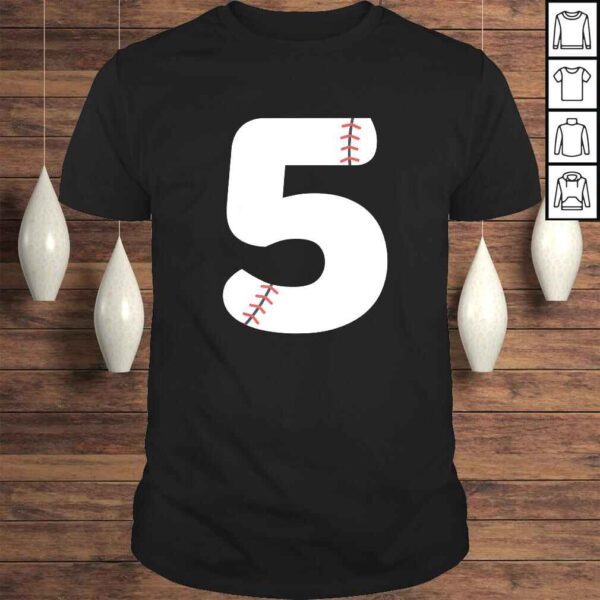 Number #5 BASEBALL Team Shirt - 5 Pitcher Batter Tee