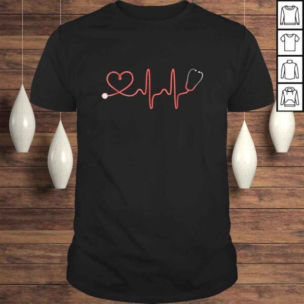 Nurse Stethoscope Shirt RN Heart Beat Stethoscope Gift Top