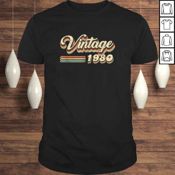 Official 40th Birthday Gift Vintage 1980 40 Forty Years Old TShirt