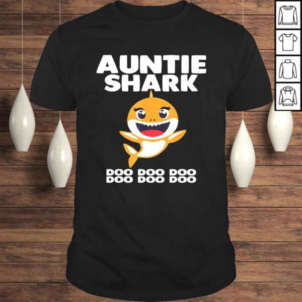 Official Auntie Shark Doo Doo Shirt Funny Kids Video Baby Daddy Tee T-Shirt