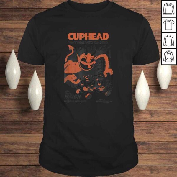 Official Cuphead Mugman Running From The Devil Graphic TShirt Gift