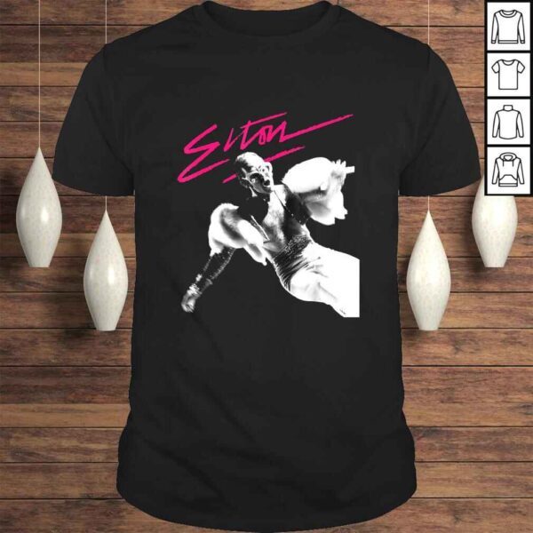 Official Elton John Official Pink Brush Photo Shirt