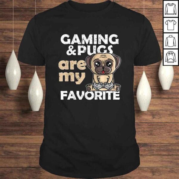 Official Gaming Pugs Are My Favorite Gamer Tee Boys Girls TShirt