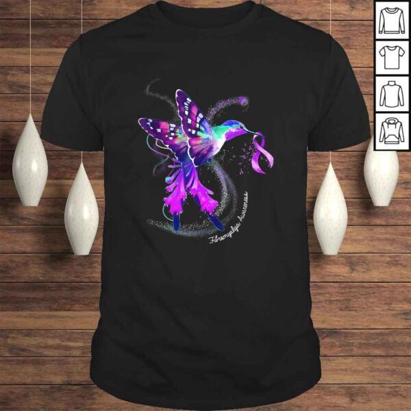 Official Hummingbird Holding Purple Ribbon Fibromyalgia Awareness Shirt