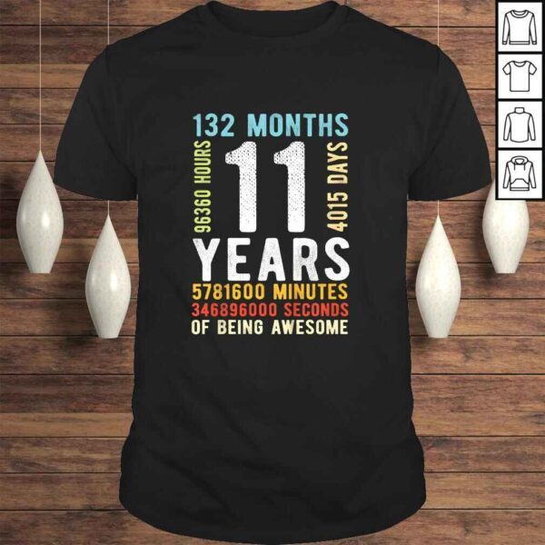 Official Kids 11th Birthday 11 Years Old Vintage Retro 132 Months TShirt