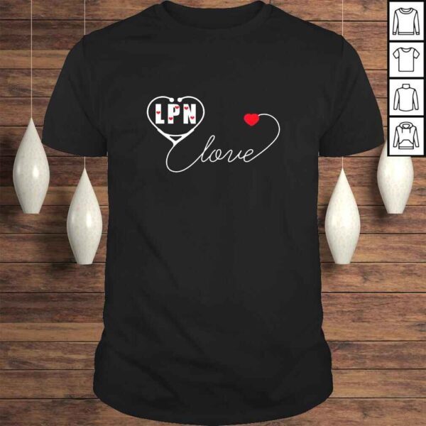 Official LPN Licensed Practical Nurse Stethoscope Valentines Day TShirt