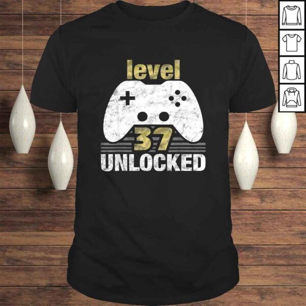 Official Level 37 Unlocked 37th Birthday 37 Year Old Gift for Gamers TShirt