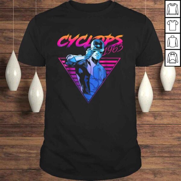 Official Marvel X-Men Cyclops Retro Neon Triangle Graphic TShirt Gift