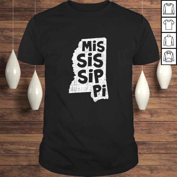 Official Mississippi State Lines Map Souvenir TShirt