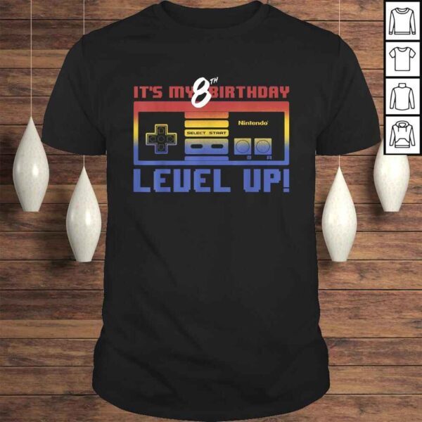 Official Nintendo It's My 8th Birthday Level Up! SNES Controller Gift TShirt