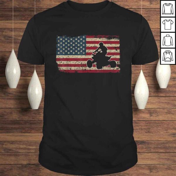 Official Quad Biker America Flag Gift I ATV Four Wheeler Quad Bike TShirt