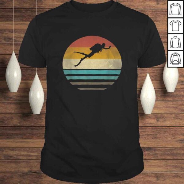 Official Retro Vintage Sunset Scuba Diving Diver Cute Funny Shirt