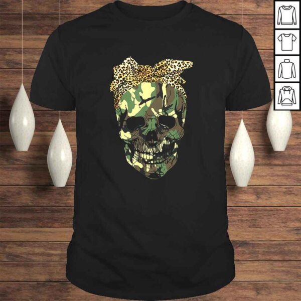 Official Skull head wearing leopard print scar Shirt