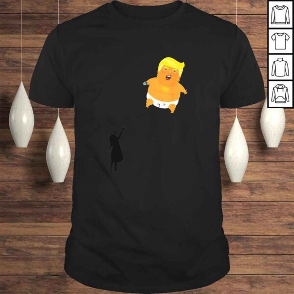 Official Trump Baby Blimp Girl with Balloon Funny Shirt- Angry Baby TShirt