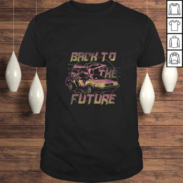 Official Womens Back To The Future Neon Fade DeLorean Gift TShirt