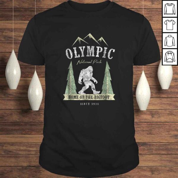 Olympic National Park Shirt Vintage Bigfoot Washington Gift