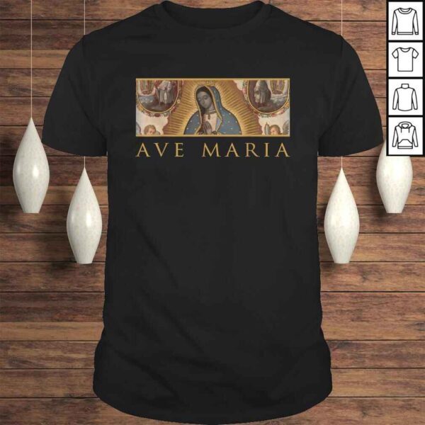 Our Lady of Guadalupe Catholic Ave Maria Mary Traditional TShirt