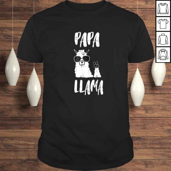 Papa Llama Daddy Cute First Fathers Day Outfit V-Neck T-Shirt