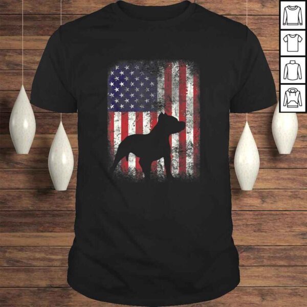 Pitbull American Flag Shirt USA Patriotic Dog Gift