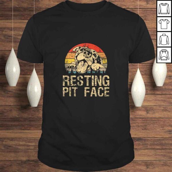 Pitbull Resting Pit Face - Vintage Funny Pitbull Lovers Shirt