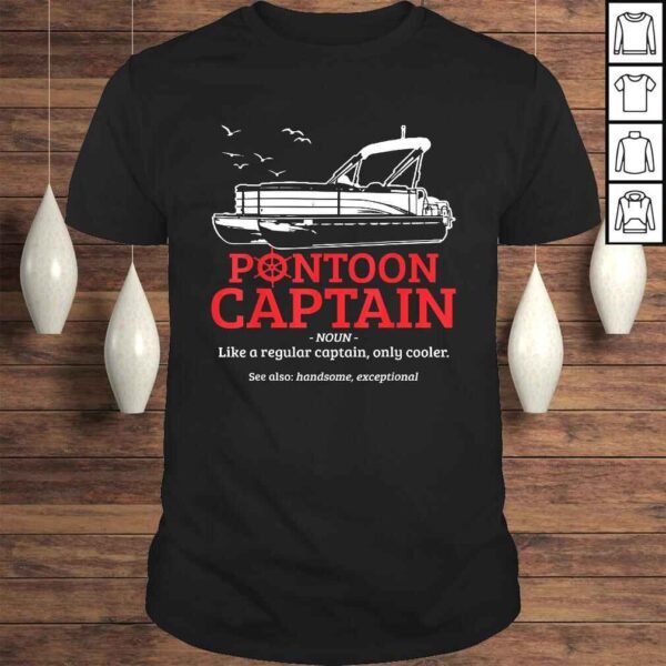 Pontoon Captain Definition Funny Pontoon Boat Boating V-Neck T-Shirt