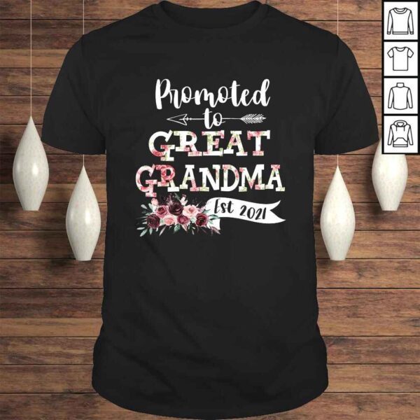 Promoted to Great Grandma Est 2021 New Grandma To Be Tee Shirt