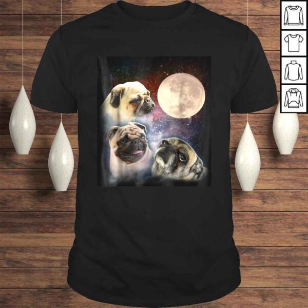 Pug Howling Moon T-shirt