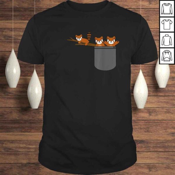 Red Panda Bear Playing In Pocket Cool Unique Shirt Gift