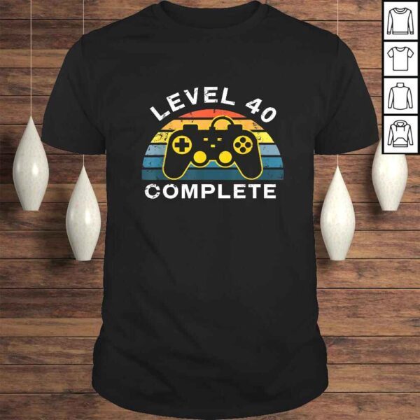 Retro 40th Birthday Gamer Shirt Level 40 Complete Shirt