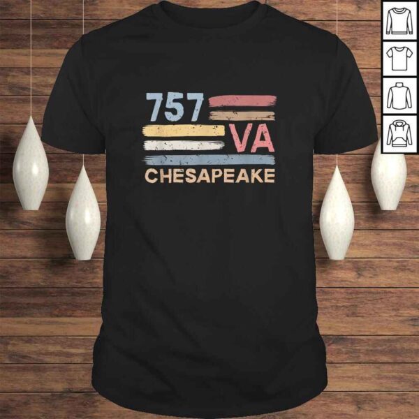 Retro Chesapeake Area Code 757 Residents State Virginia Tee T-Shirt