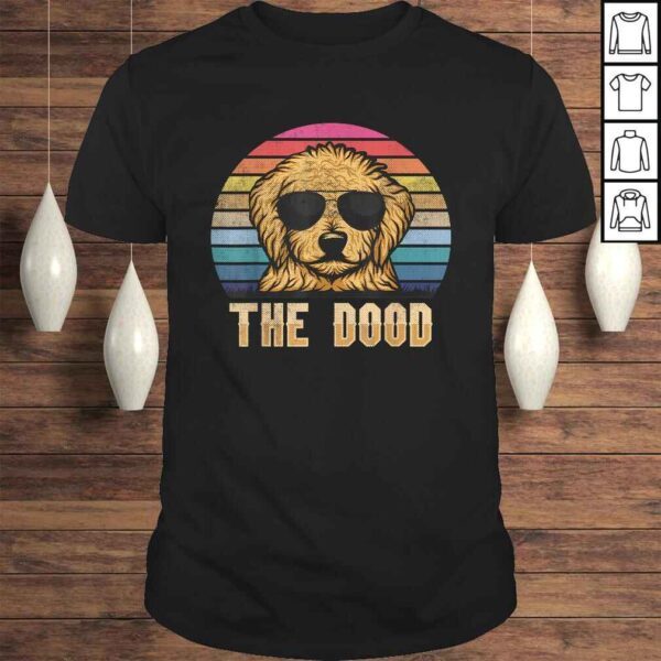 Retro Vintage Goldendoodle The Dood Shirt Gift Dad Mom Kids