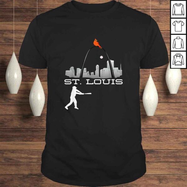 Saint Louis Red Cardinal Shirt Skyline Baseball Player